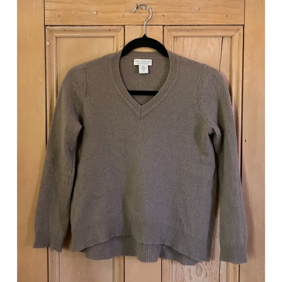 Oats Cashmere Womens 100% Cashmere Debra Hayburn Boxy Sweater Small Beige FA EXC - Picture 1 of 9